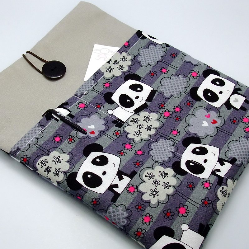 客製化電腦保護套 筆電包 電腦包 平板套 熊貓 (M-92) - 電腦袋 - 棉．麻 黑色