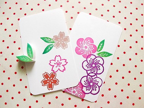 apus-box Apu手工章 百搭各式櫻花桃花的實用小綠葉印章 手帐印章