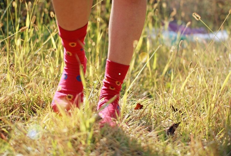 女孩寓所 :: 韓國襪子品牌CORNSOX – HeeumTheClassic合作款:棗紅色 - 襪子 - 其他材質 紅色