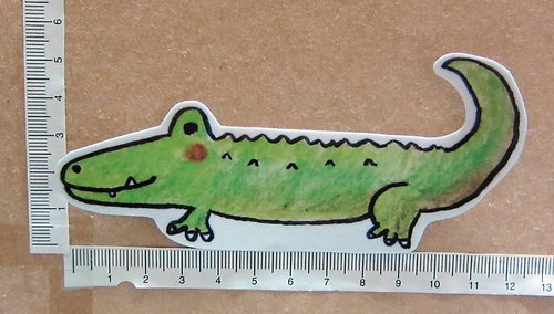 毛球工坊 手繪插畫風格 完全 防水貼紙 鱷魚