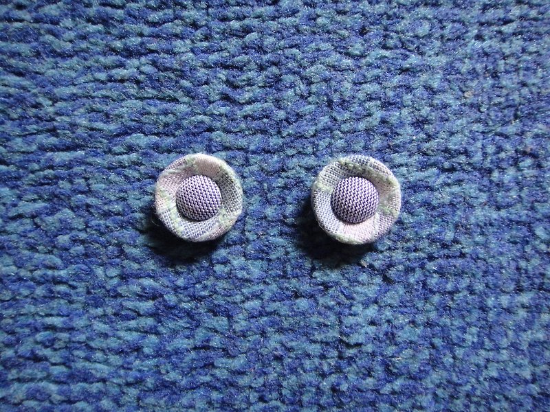 Light violet double button earrings CO28BT/UY86Z25 - ต่างหู - วัสดุอื่นๆ สีม่วง