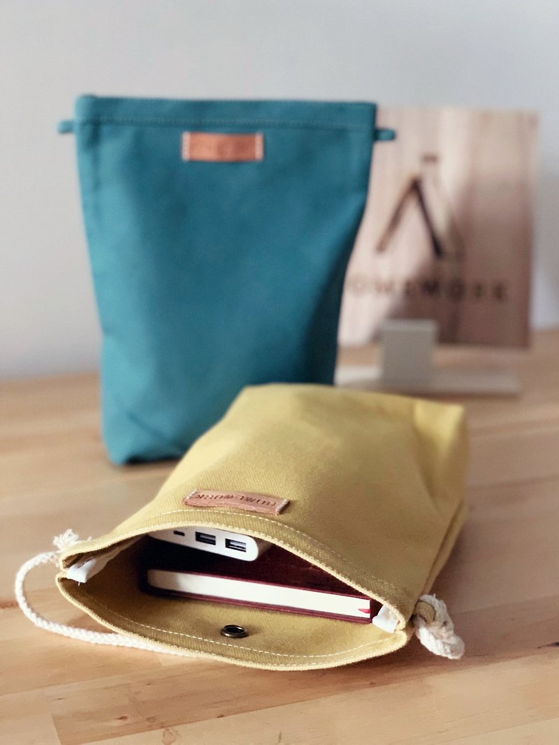 Casual canvas messenger bag (medium) mustard yellow - Messenger Bags & Sling Bags - Cotton & Hemp Multicolor