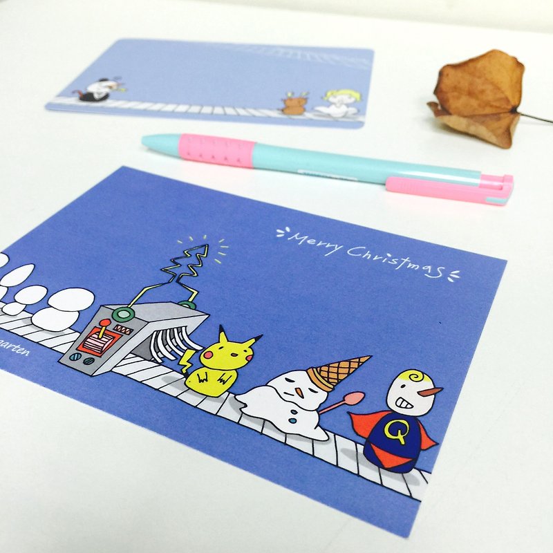 ☃ Snowman maker / Christmas card - การ์ด/โปสการ์ด - กระดาษ หลากหลายสี
