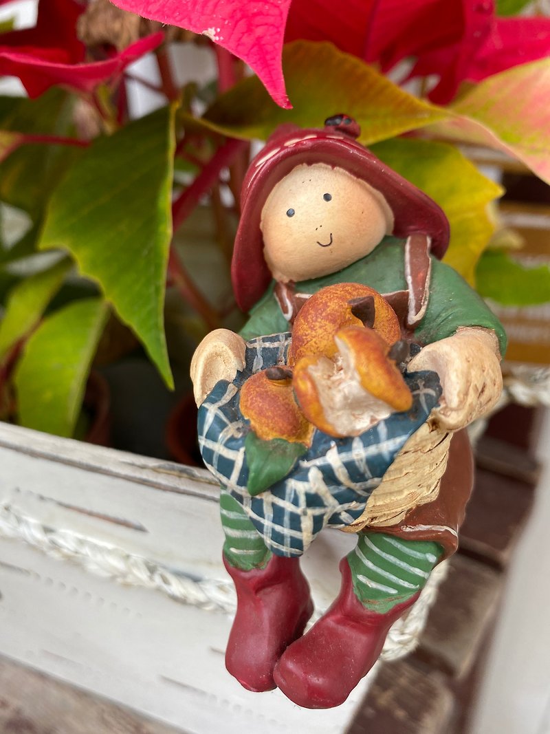 【好日戀物】荷蘭Vintage 荷蘭娃娃手繪 - 裝飾/擺設  - 陶 橘色