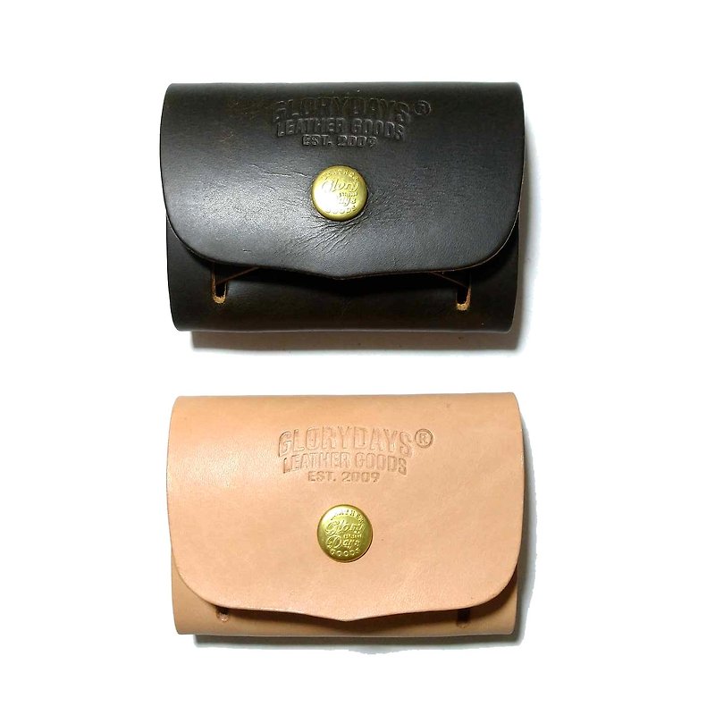 Leather business card holder/a must-have business accessory - กระเป๋าสตางค์ - หนังแท้ สีดำ