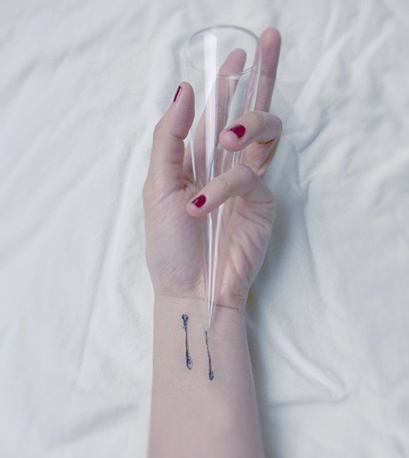 ✡Mark Poetry-Bite Mark Blood Drop Illustration Tattoo Sticker✡ vampire Vampire Tattoo Sticker - Temporary Tattoos - Other Materials Black