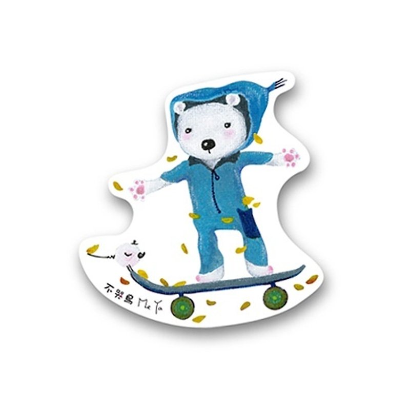 Thick waterproof sticker - hat T-bear. Let's go!. - Stickers - Paper Blue