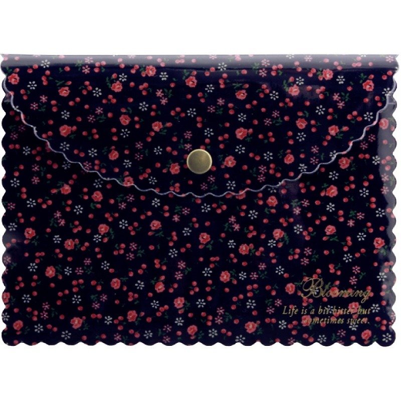 Japan [LABCLIP] Frill Series Multifunctional Storage Bag (Button Style) / Navy Blue - Toiletry Bags & Pouches - Plastic Black