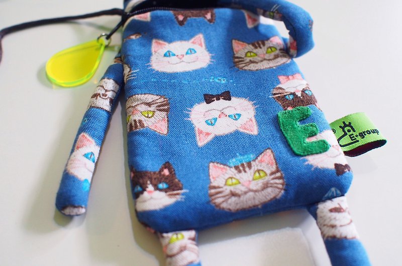 E * group A frog mouth package iphone6 ​​+. I7 + single Ninga meow head cell phone pocket - Other - Other Materials Blue