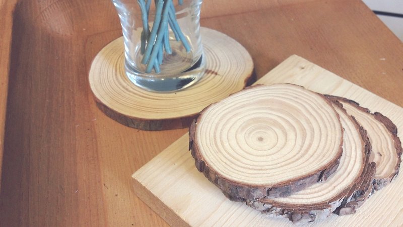 Wooden coaster base (group of 4) Exchange gifts / Graduation gifts - Wood, Bamboo & Paper - Wood Brown