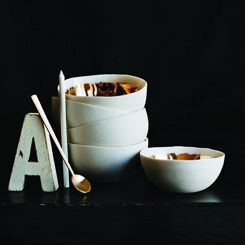 APT. J 手工陶瓷金碗 飾品收納