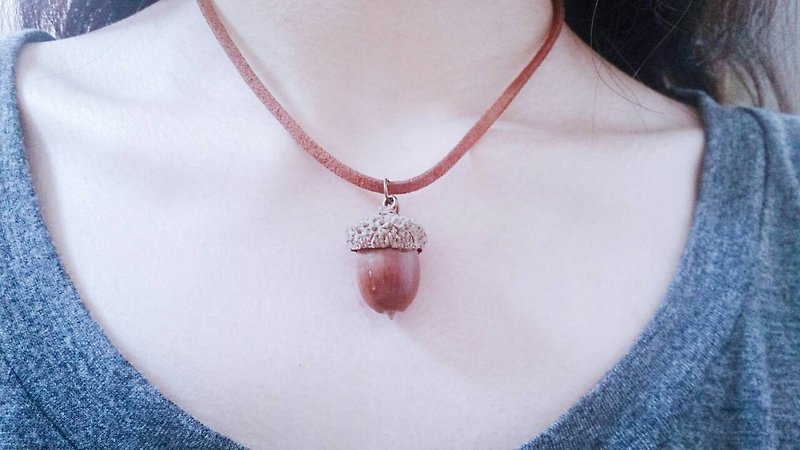 #Copious Forest Story - hand-made small acorn necklace - สร้อยคอ - พืช/ดอกไม้ 