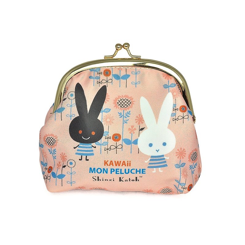 Kato Shinji black and white rabbit Garden Series - Purse - กระเป๋าใส่เหรียญ - วัสดุอื่นๆ สึชมพู