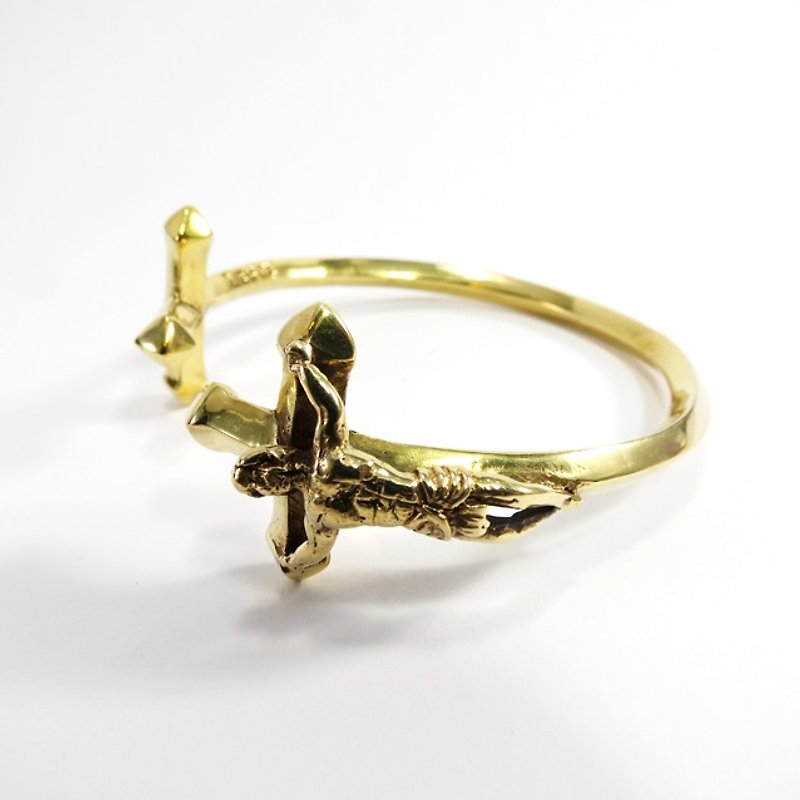 耶穌十字架黃銅手鐲 - 手鍊/手環 - 其他金屬 橘色