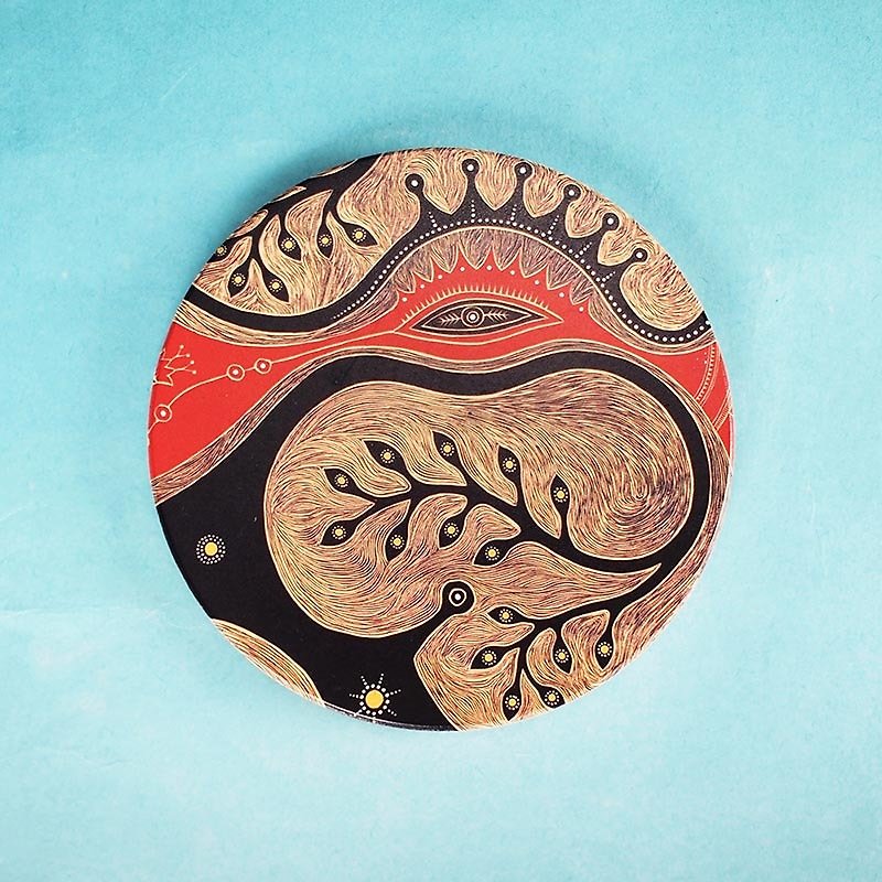 Art ceramic absorbent coaster [Migratory-please open the door for me] - Coasters - Other Materials 