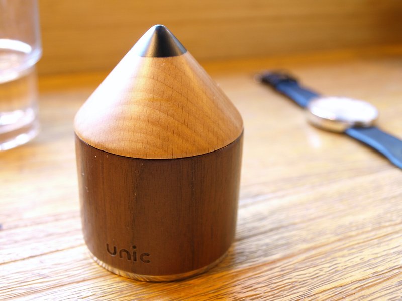 Unic Log Pencil Shaped Magnetic Storage Box - กล่องเก็บของ - ไม้ สีนำ้ตาล