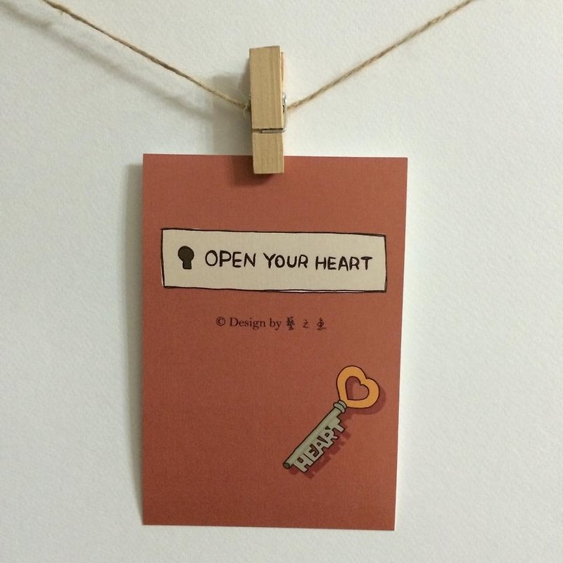 "Art Fish" OPEN YOUR HEART Card Postcard--C0051 - การ์ด/โปสการ์ด - กระดาษ สีส้ม