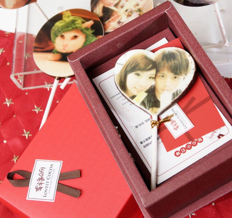 Customized Video Lollipop Chocolate Gift Box - ช็อกโกแลต - อาหารสด สีแดง