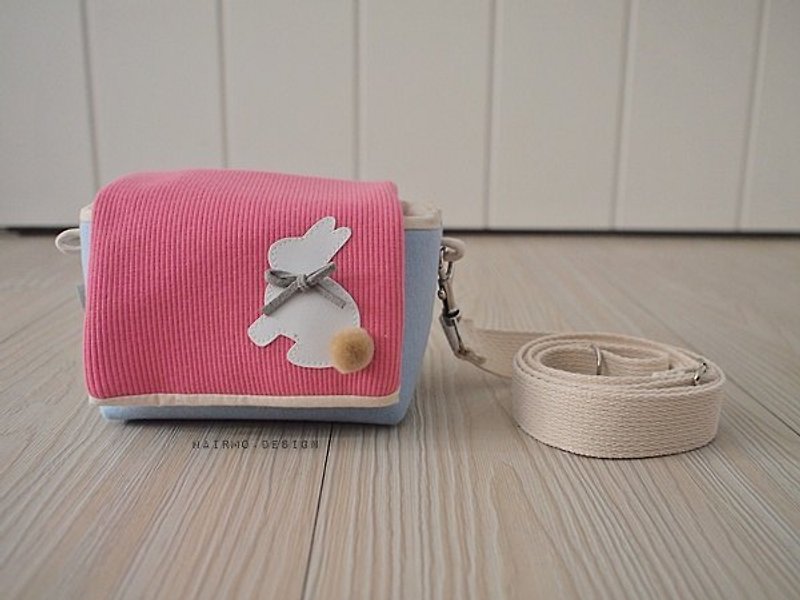 hairmo. Simple grass rabbit dorsal camera bag - pink peach blue (monocular / category monocular / digital camera) - Camera Bags & Camera Cases - Other Materials Blue