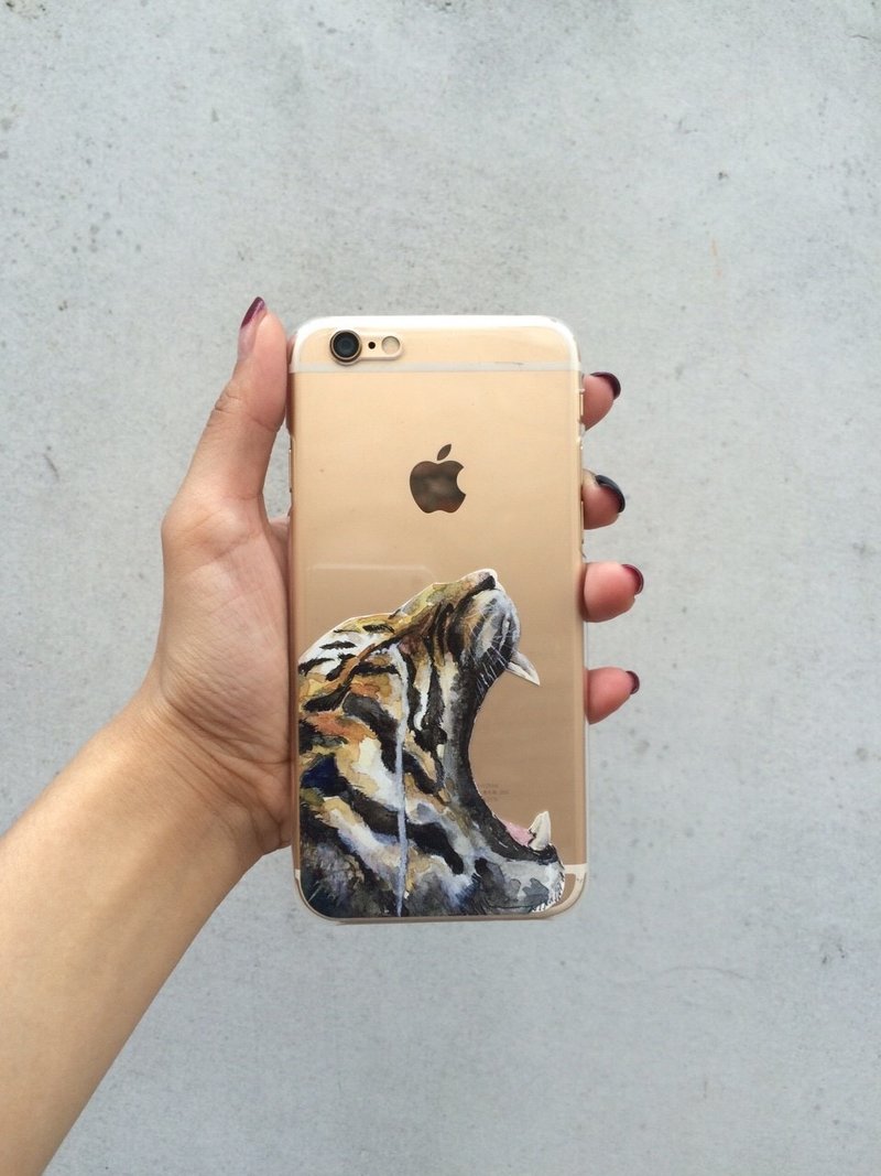 Handphone shell animal crying tiger - เคส/ซองมือถือ - พลาสติก 