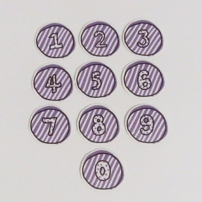 幸運數字貼紙－紫　Purple - 貼紙 - 紙 紫色
