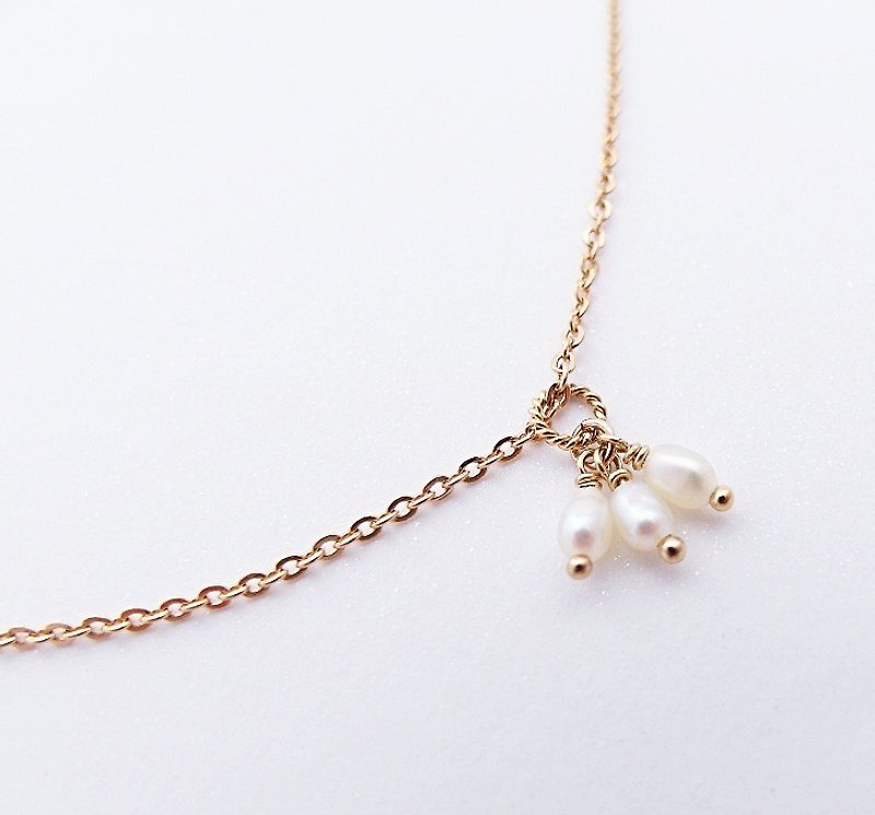 |月光のタッチ|ミニ14K金の真珠のネックレスのパッケージ野生の勝利段落 - ネックレス - 宝石 ホワイト