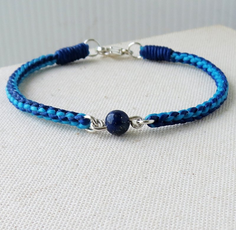 [Opium poppy ﹞ ﹝ love ‧] silver chain**fashion "lucky Pledge" lapis lazuli silk wax line bracelet [5]****** ed stereotyped - Bracelets - Gemstone 