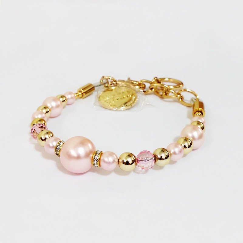 Ella Wang Design Jewelry Pearl Collar-Pink Pet Collar Fashion Handmade Size:XS~M+ - ปลอกคอ - พลาสติก สึชมพู