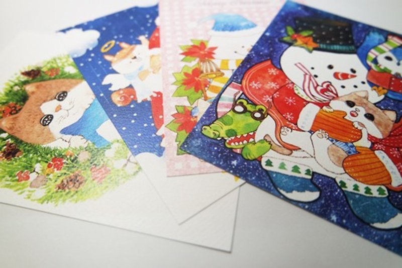 Mr. L Nai Christmas Illustrator Postcard Set (4 in) - การ์ด/โปสการ์ด - กระดาษ 