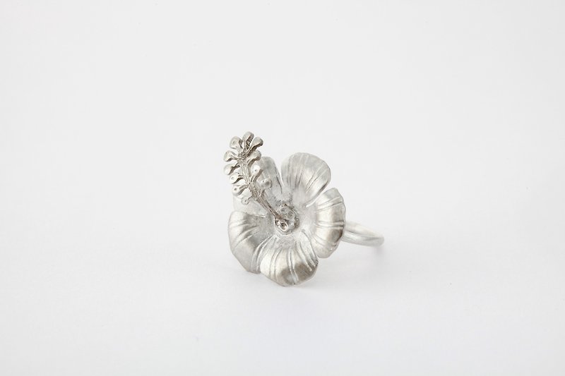 I-Shan13 Shanmo Flower Bird Fish Series/Little Hibiscus Ring - General Rings - Sterling Silver Silver