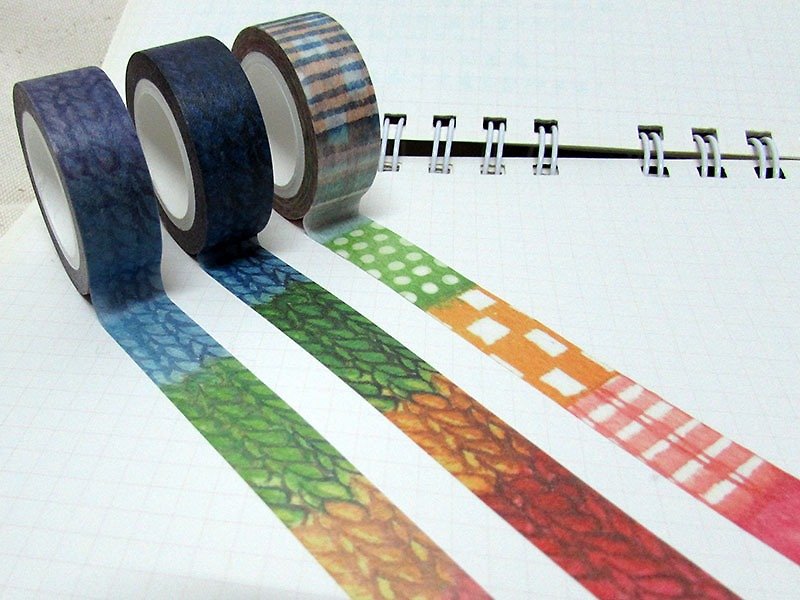 レインボーファブリックシリーズ紙テープ（明るい色織り） - マスキングテープ - 紙 多色