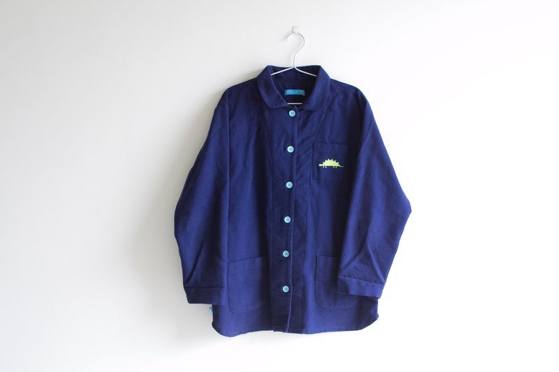 Stegosaurus / dirty shirt - Women's Shirts - Other Materials Blue