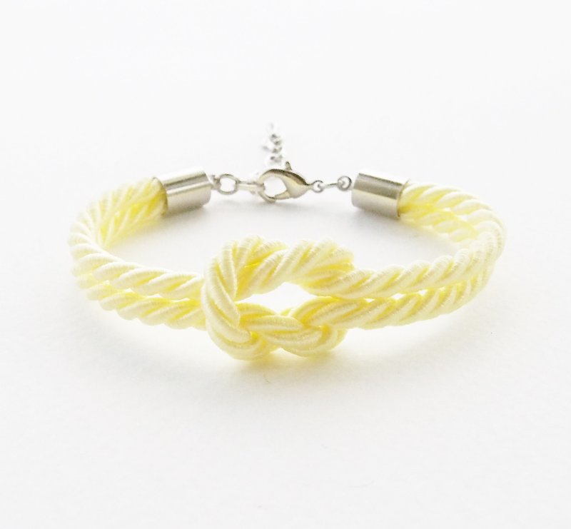 Light yellow knot bracelet - Bracelets - Other Materials Yellow