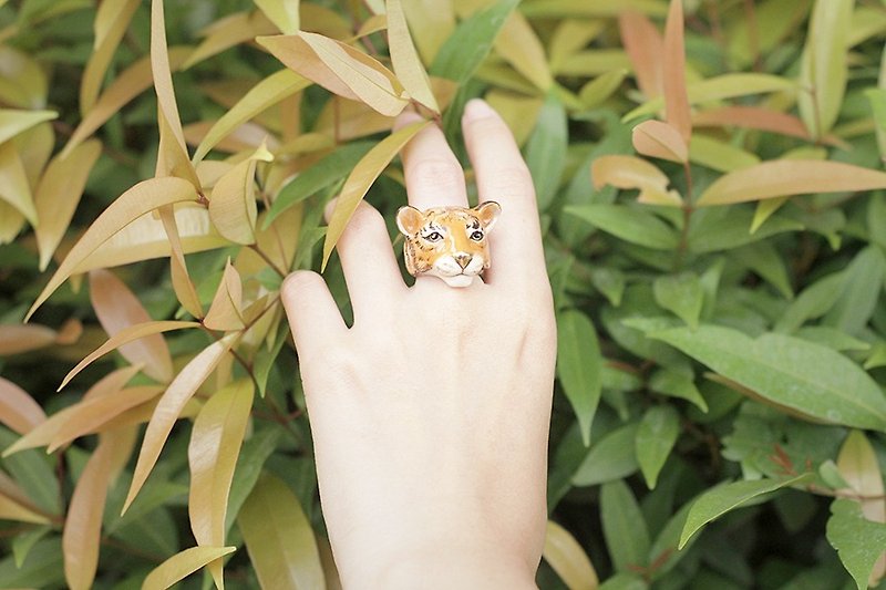 孟加拉貓黃銅戒指 - 戒指 - 其他金屬 橘色