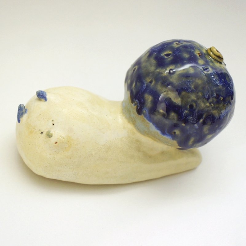 ﹝手感陶作﹞旅行蝸牛-藍色星球 - 花瓶/陶器 - 其他材質 藍色