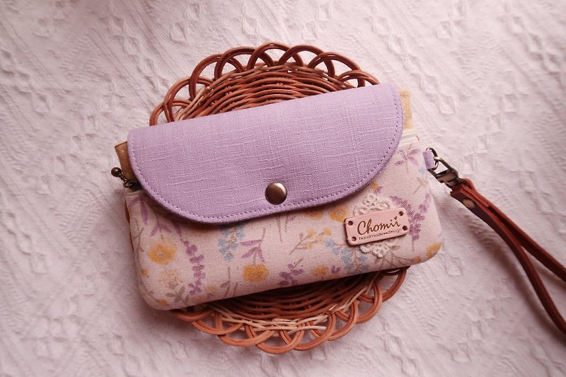 [Customized fabric selection] Hand-carrying mobile phone bag clutch bag - กระเป๋าคลัทช์ - ผ้าฝ้าย/ผ้าลินิน หลากหลายสี