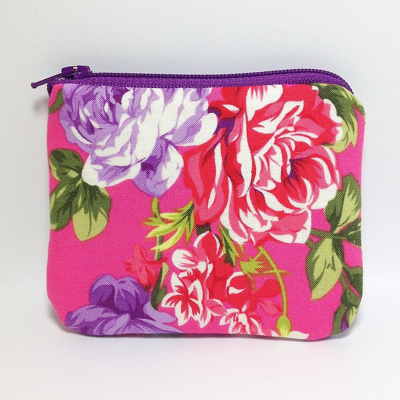 Retro flower purse - กระเป๋าใส่เหรียญ - วัสดุอื่นๆ สึชมพู