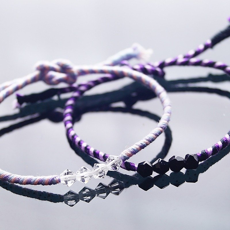 Crystal Wish (Crystal Wish Lucky Rope) Wishing Rope Lucky Rope Prayer Rope Customized Gifts - Bracelets - Gemstone Purple