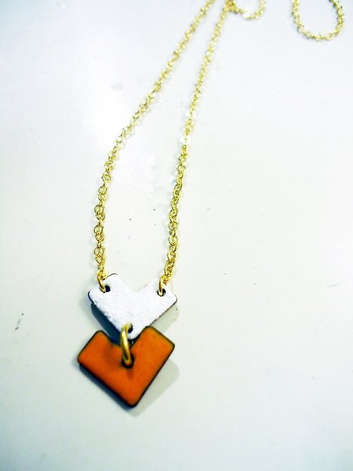 Aliko Chen Jewelry Simple Love Enameling Necklace 簡單愛造型琺瑯項鍊(橘白/粉紫)