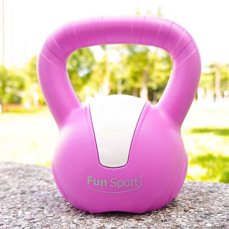 Fun Sport 3kg kettlebell (pink) - Fitness Equipment - Plastic Pink