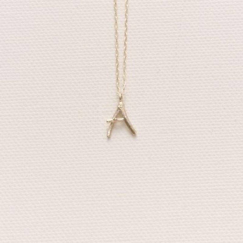 Twig Initial Blanche Initial Charm Necklace A - Necklaces - Other Metals Gold