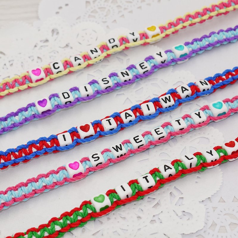 Puffy Candy-Purely Handwoven Lucky Bracelet Surfing Anklet Rope Z (Bracelet Text Style) - Bracelets - Other Materials 