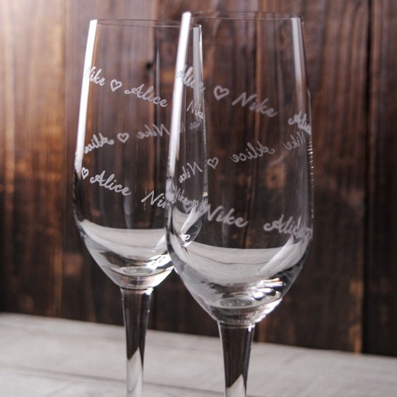 (One pair price) 185cc [MSA] champagne Baotou feather light sweet loving attachment oblique incision around the paper thin edge of champagne glasses of champagne for the group to get married Valentine's Day wedding gifts champagne - Bar Glasses & Drinkware - Glass Brown