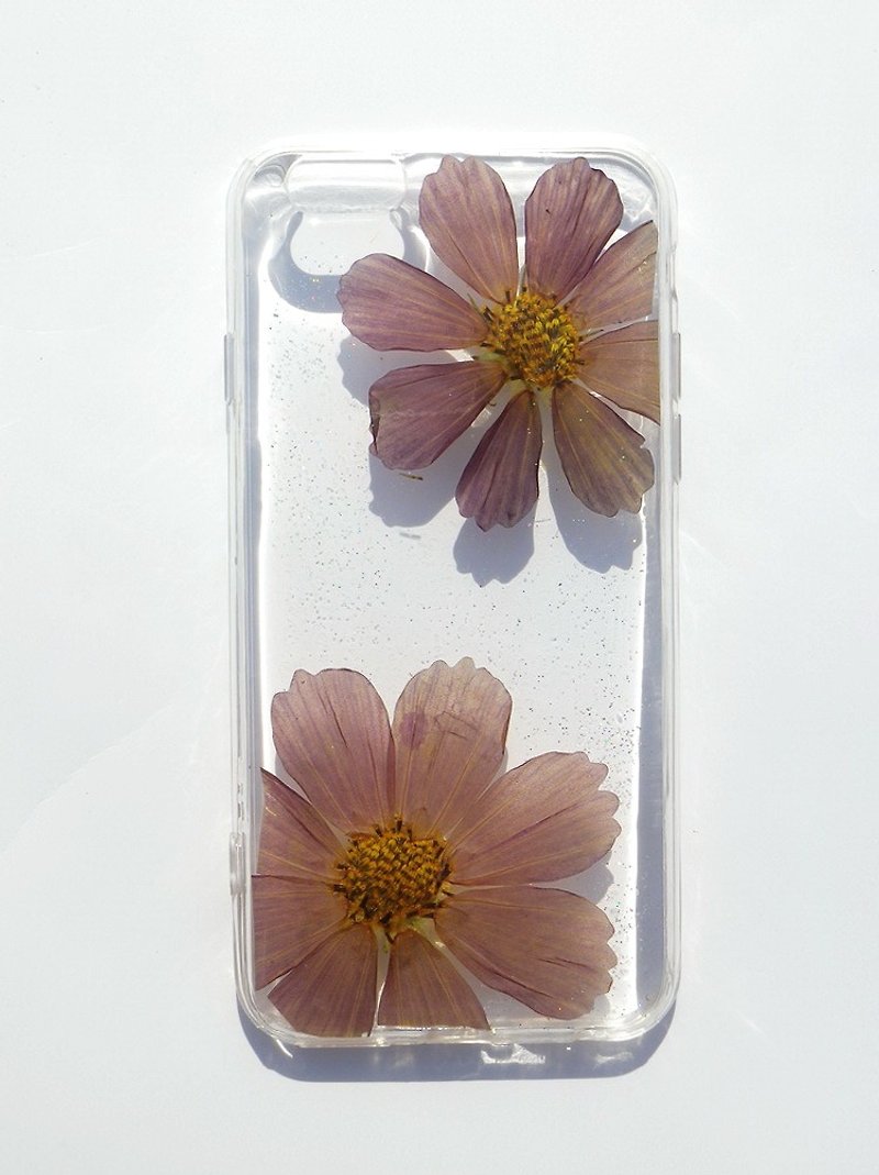 アニーのワークショップのiPhone 6用の手作りYahua電話保護シェル、紫色のコスモス（透明ソフトエッジ） - スマホケース - ゴム パープル