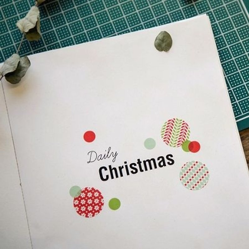 Natural line of pastels and paper labels (4 in) -03 daily xmas, E2D52032 - สติกเกอร์ - กระดาษ หลากหลายสี