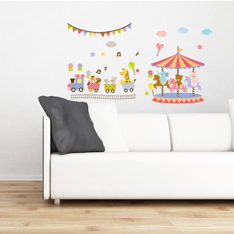 smart Life creative seamless wall stickers carousel - ตกแต่งผนัง - กระดาษ หลากหลายสี