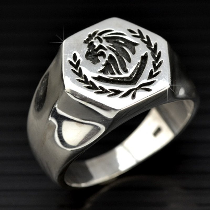 Customized. 925 Sterling Silver Jewelry RS00034-College Ring/Saddle Ring - แหวนทั่วไป - โลหะ 