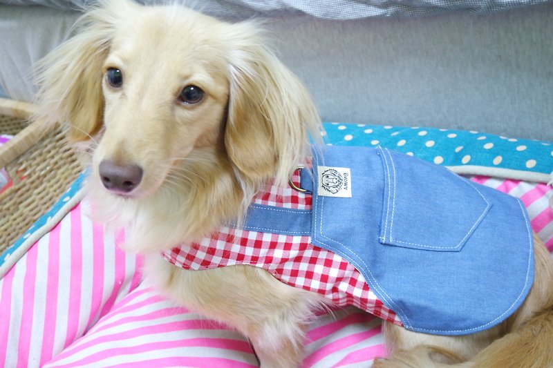 Among dog harness red Overall - Clothing & Accessories - Cotton & Hemp 