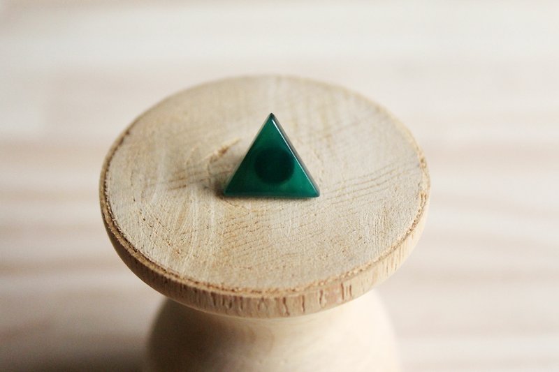 Green Agate Hill series single earring. Mountain Earring - Earrings & Clip-ons - Gemstone Green