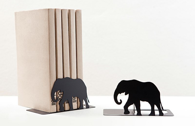 Jungle Bookend-Elephant - ของวางตกแต่ง - โลหะ สีดำ